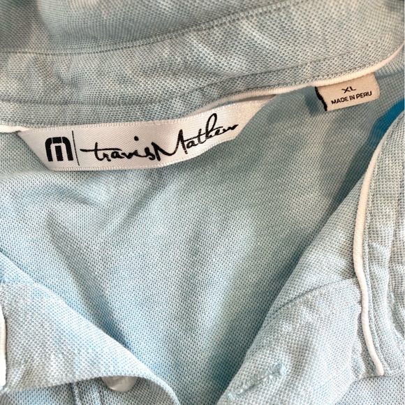 Travis Matthew | Mens Light Blue Heathered Golf Polo | Size XL - Picture 4 of 7